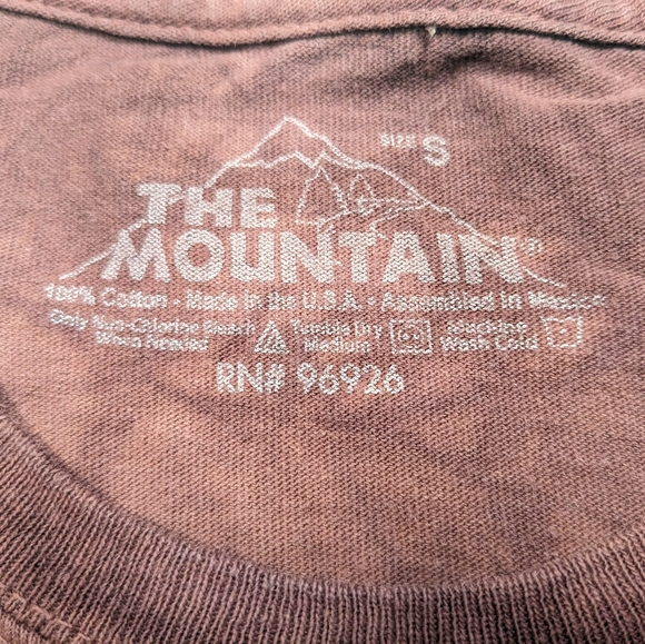 🤎 The Mountain Northern Wildlife Collage Brown Tie Dye T-Shirt, S - Picture 5 of 10